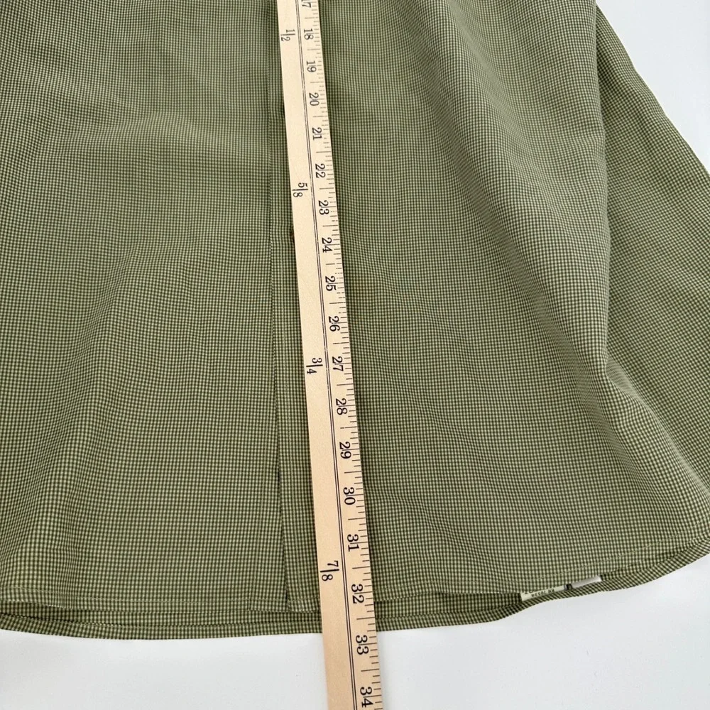 ORVIS Shirt Mens XL Button Down Long Sleeve Green Gingham‎ Poly/Lyocell Blend